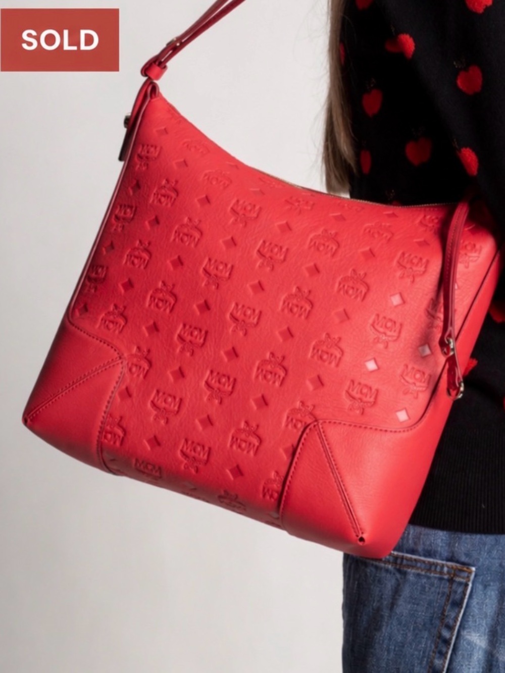 MCM
Red Klara Monogram Large Leather Hobo